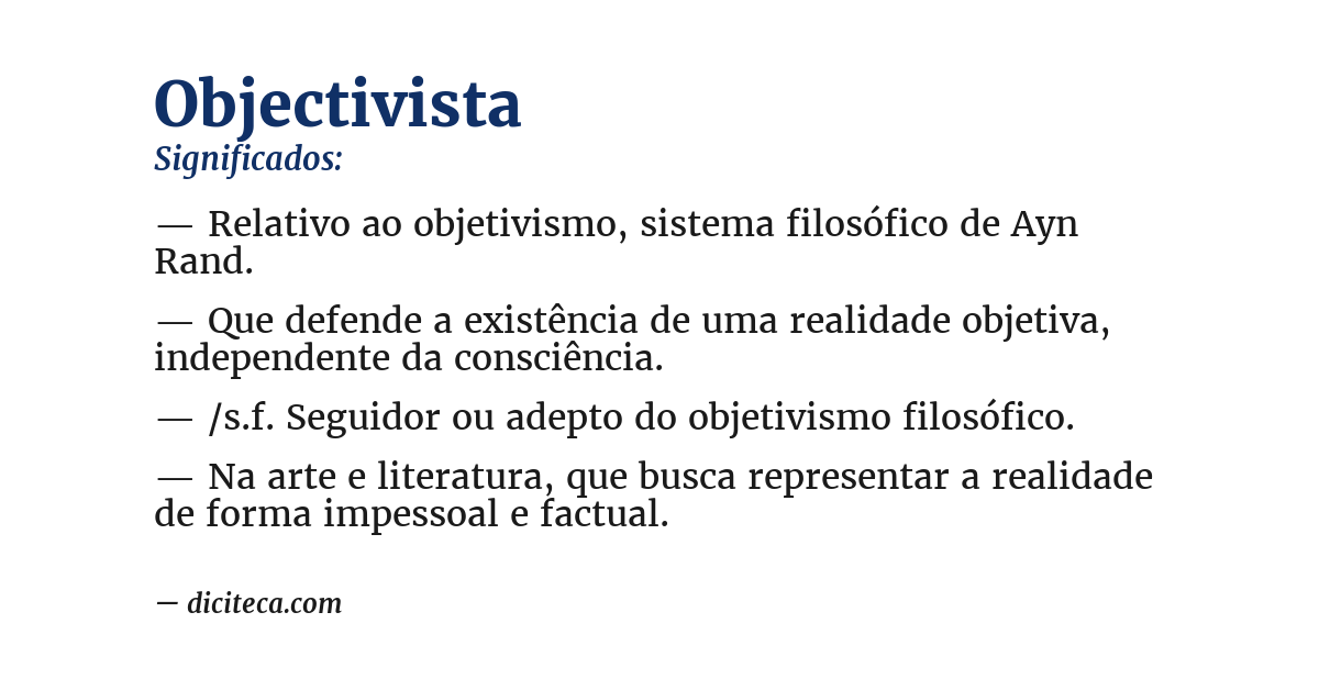 Significado de objectivista