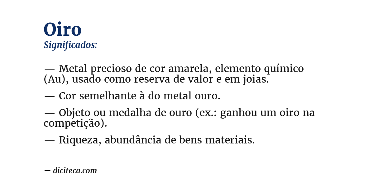 Significado de oiro