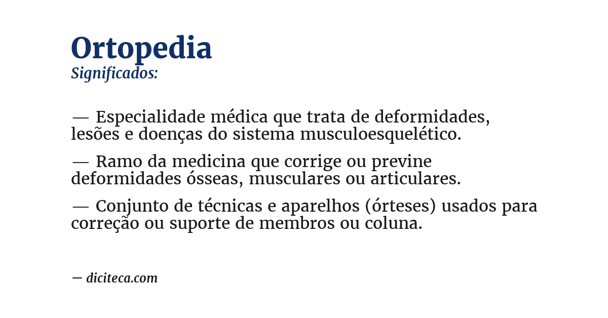 Significado de ortopedia