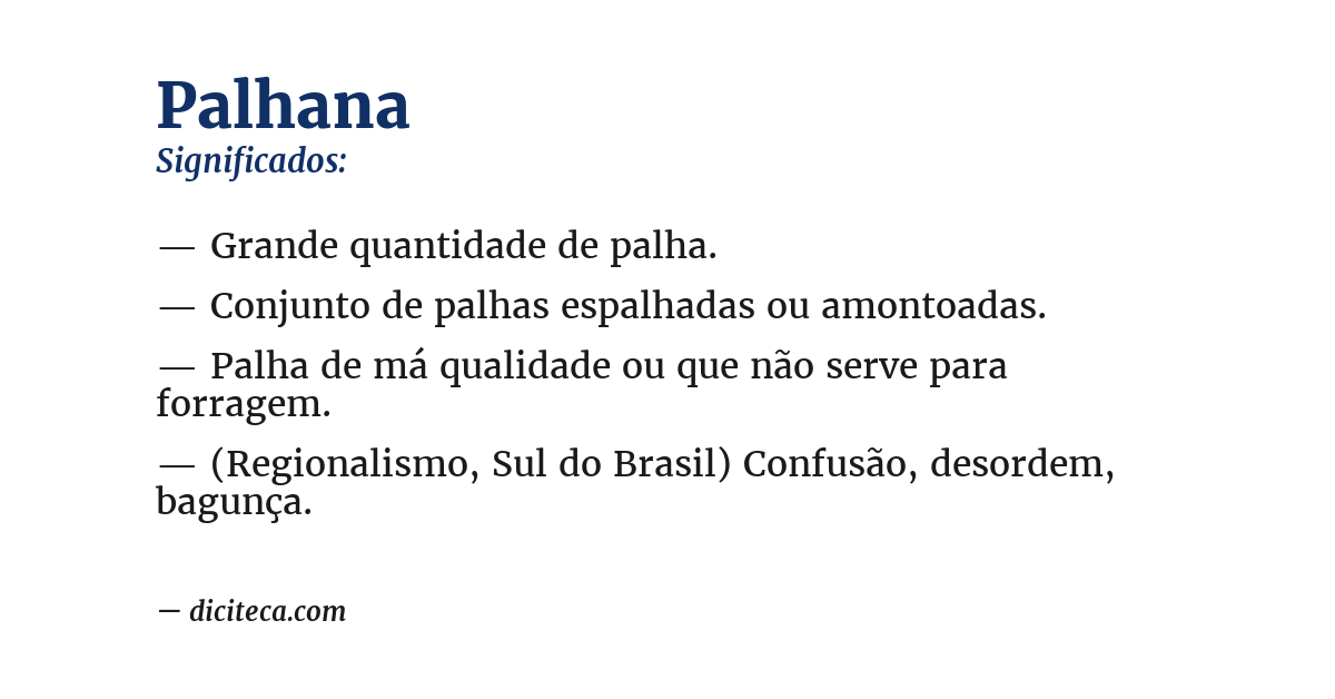 Significado de palhana