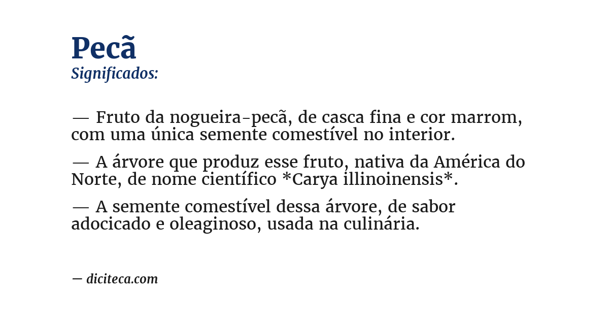 Significado de pecã