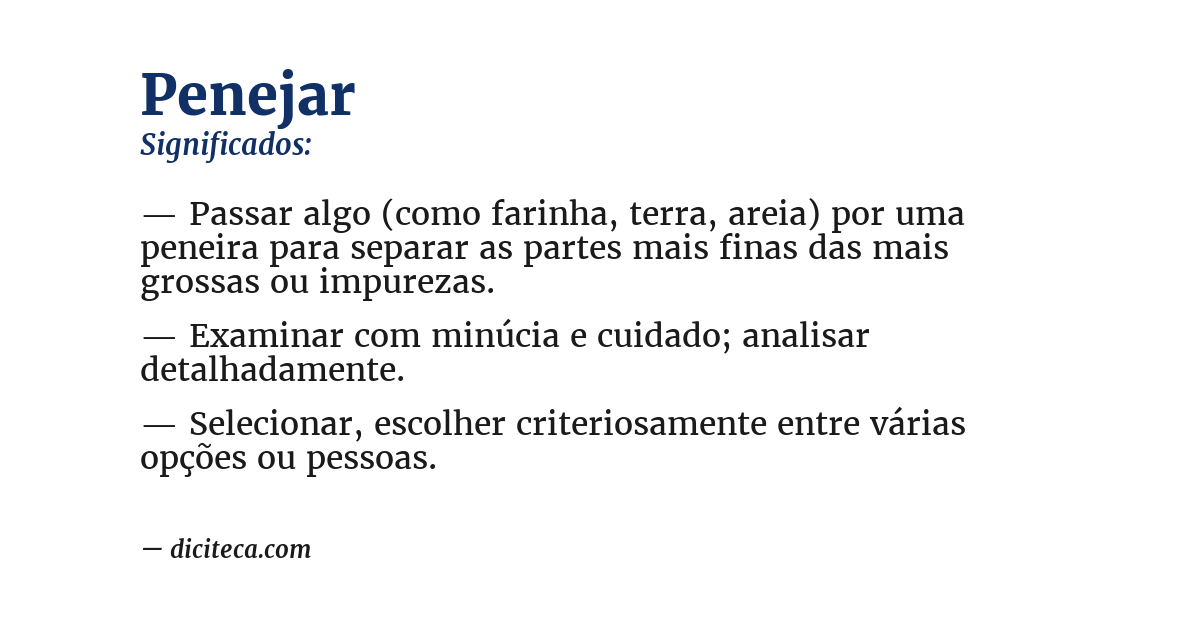 Significado de penejar