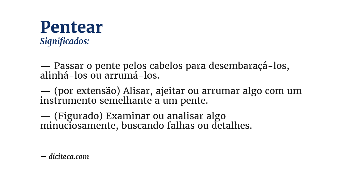Significado de pentear