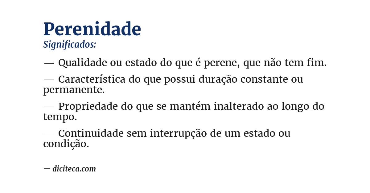 Significado de perenidade