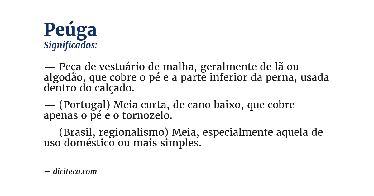 Significado de peúga