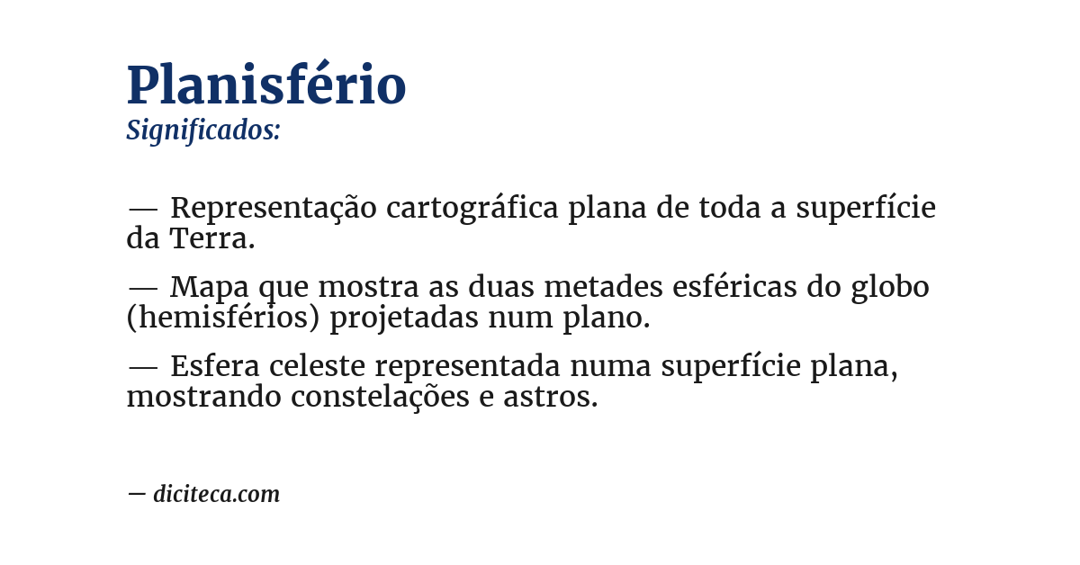 Significado de planisfério