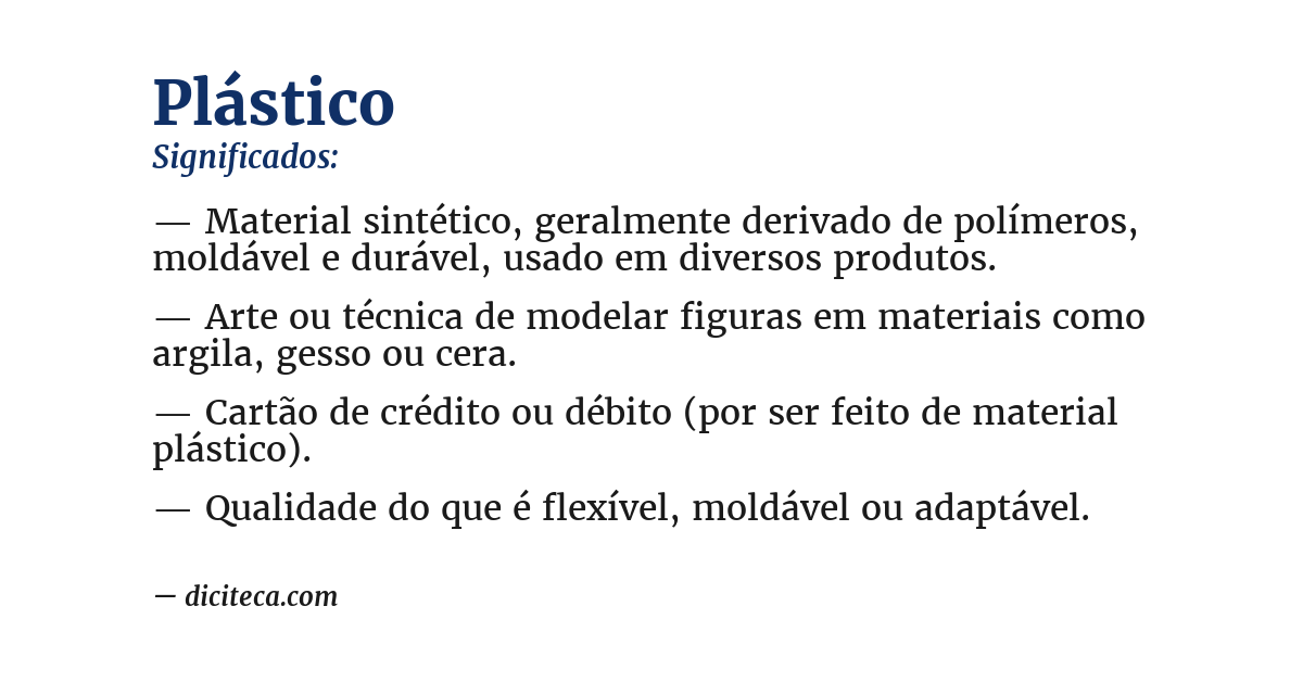 Significado de plástico