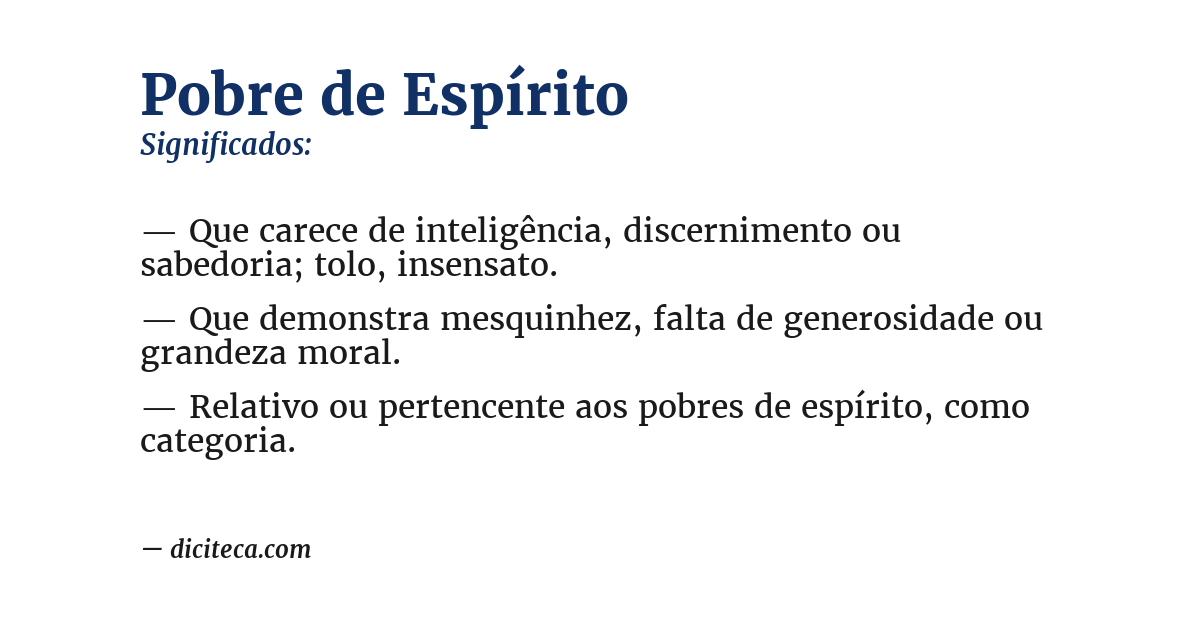 Significado de pobre de espírito