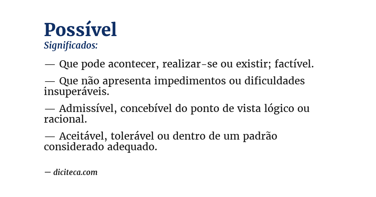 Significado de possível