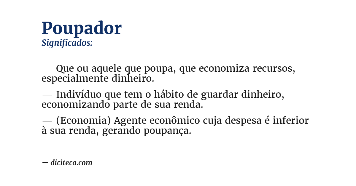 Significado de poupador