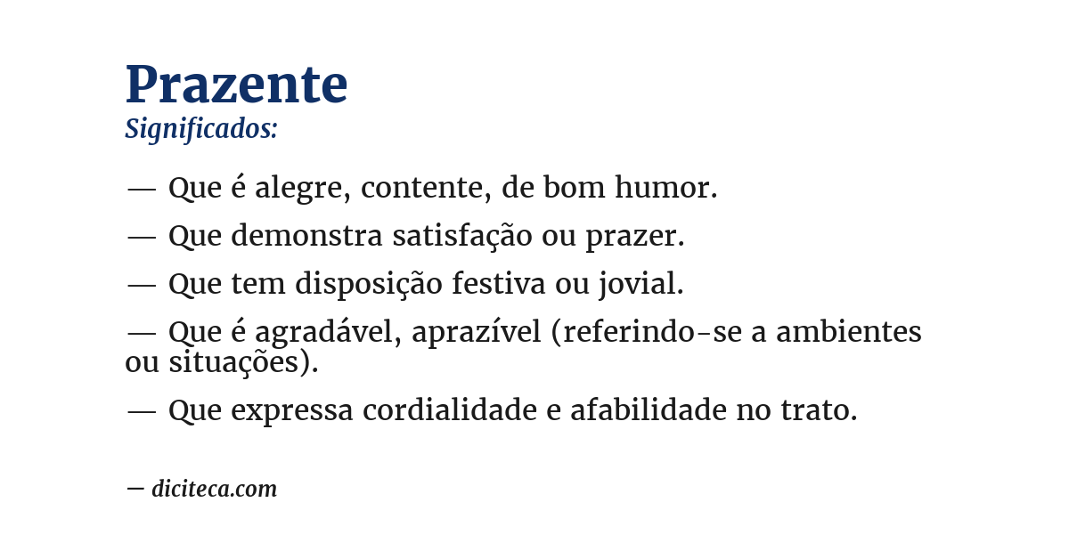 Significado de prazente