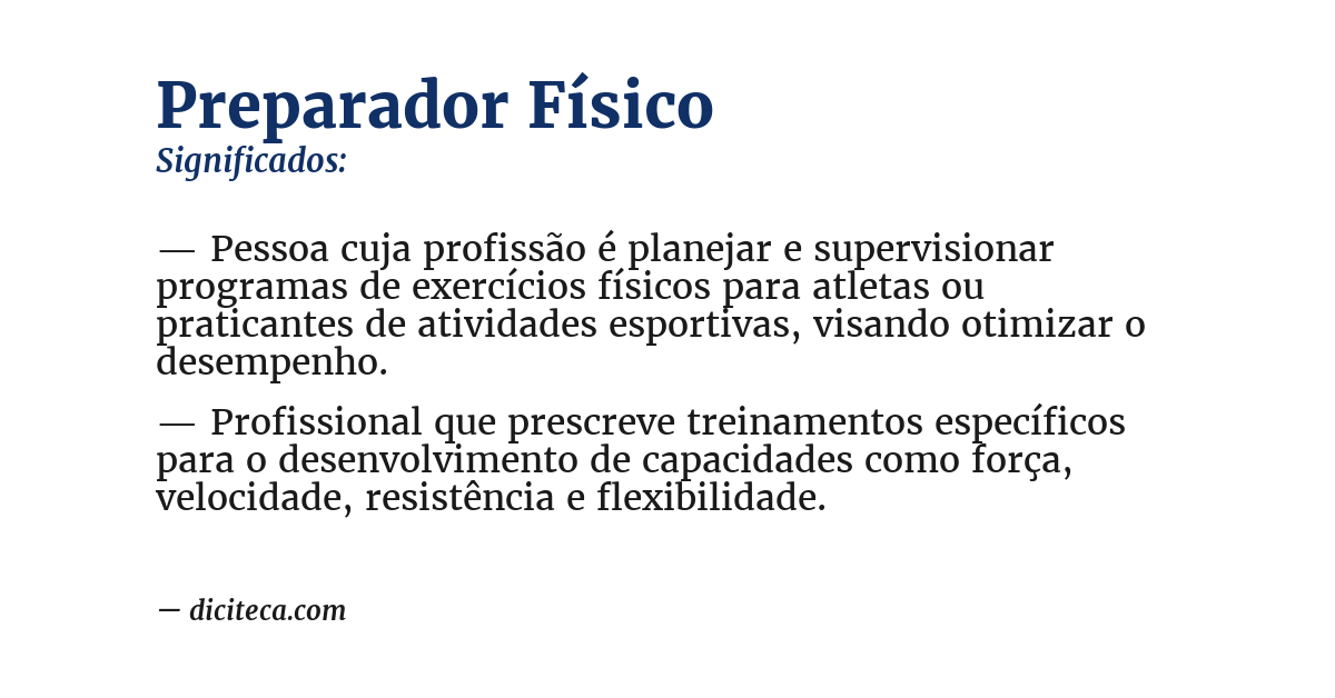 Significado de preparador físico