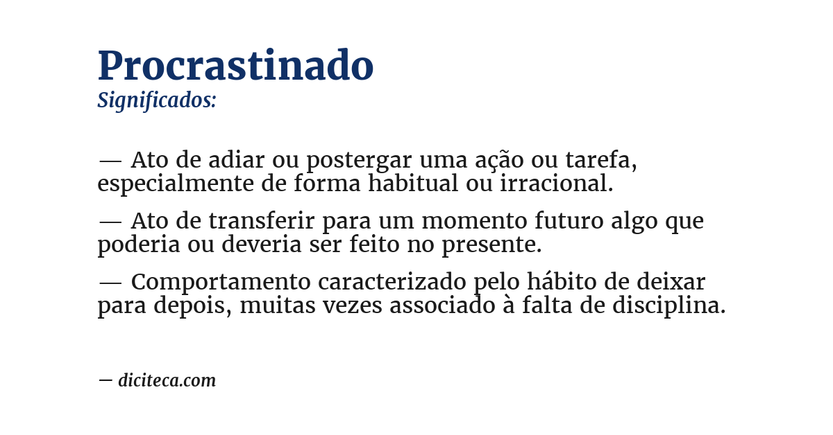 Significado de procrastinado
