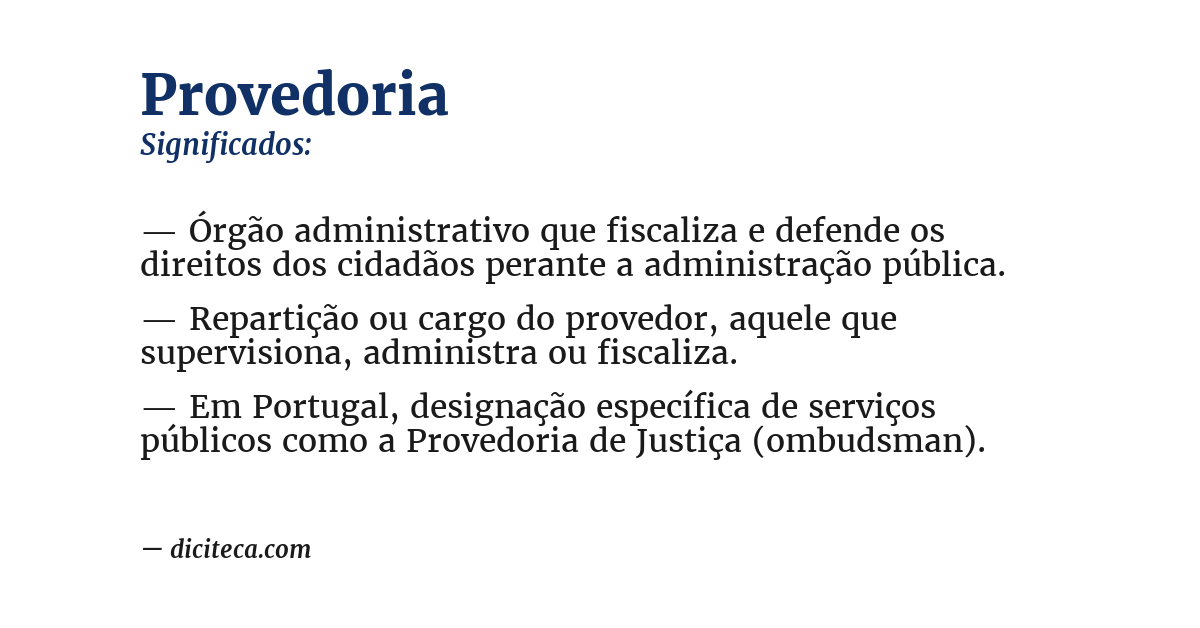 Significado de provedoria