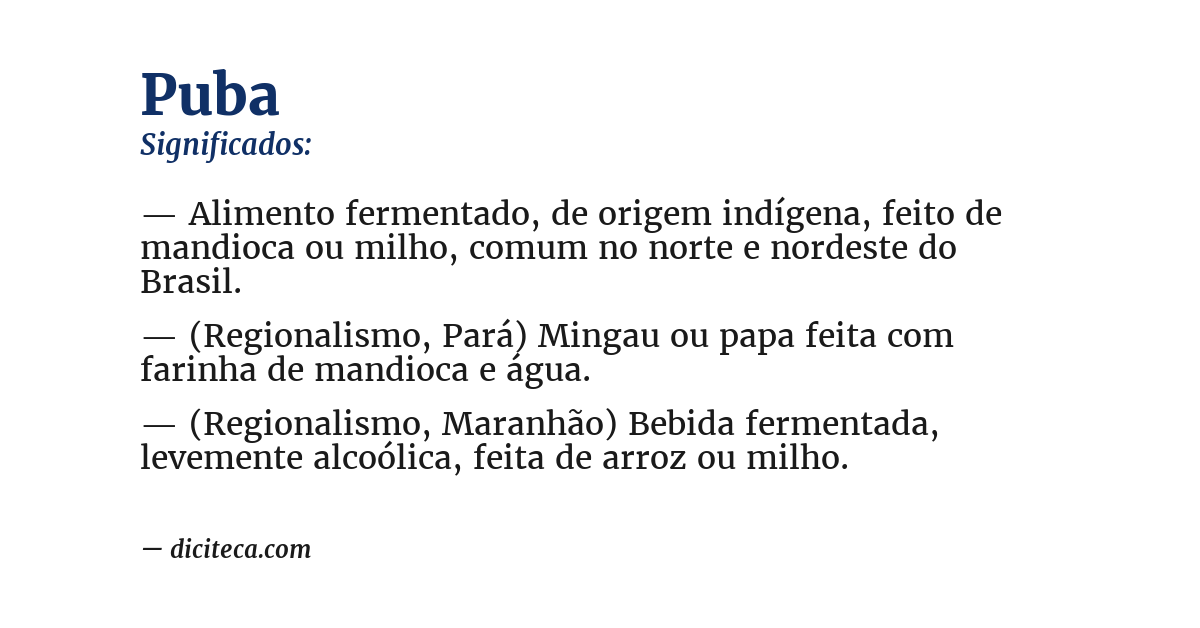 Significado de puba