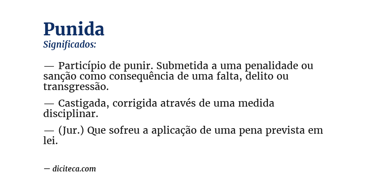 Significado de punida