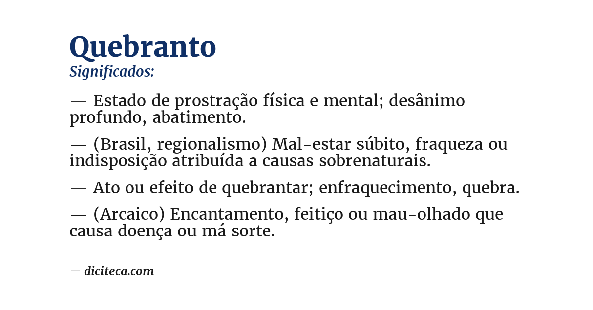 Significado de quebranto