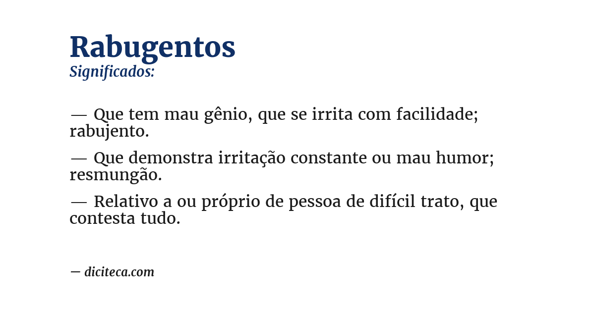 Significado de rabugentos