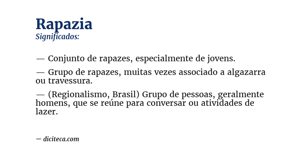 Significado de rapazia