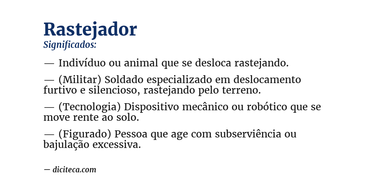 Significado de rastejador