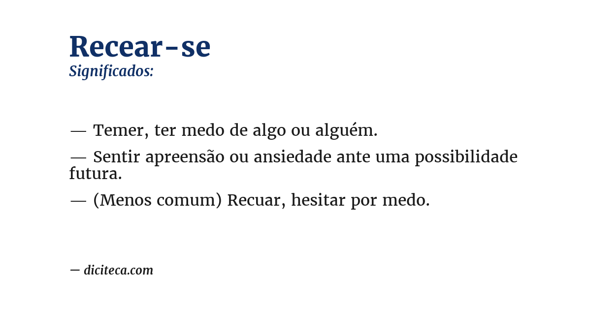 Significado de recear-se