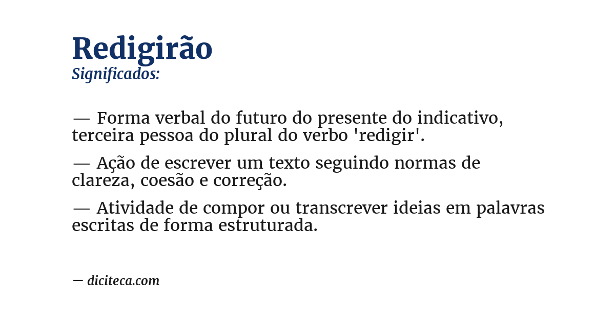 Significado de redigirão