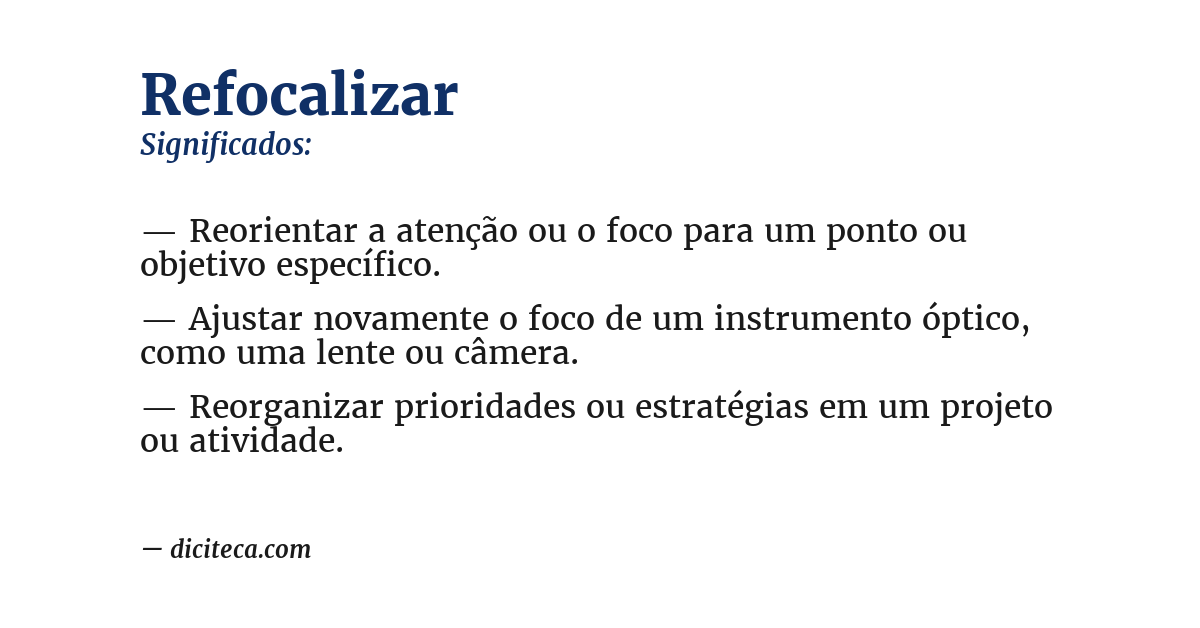 Significado de refocalizar