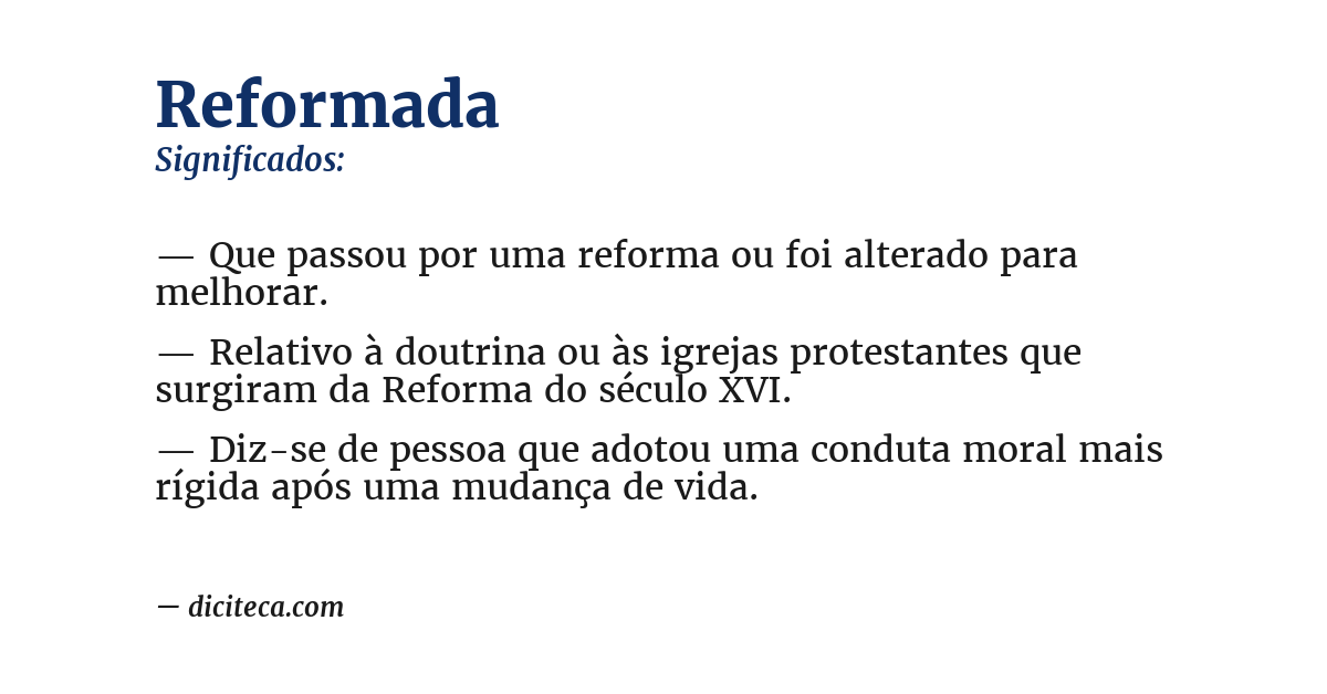 Significado de reformada