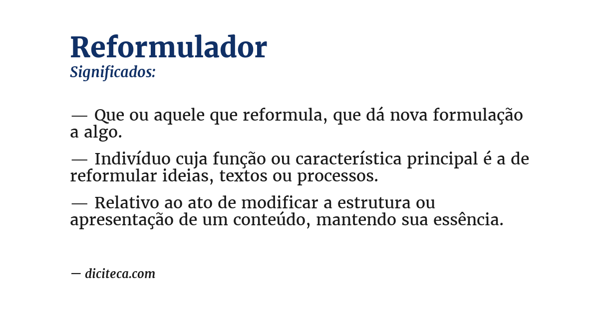 Significado de reformulador