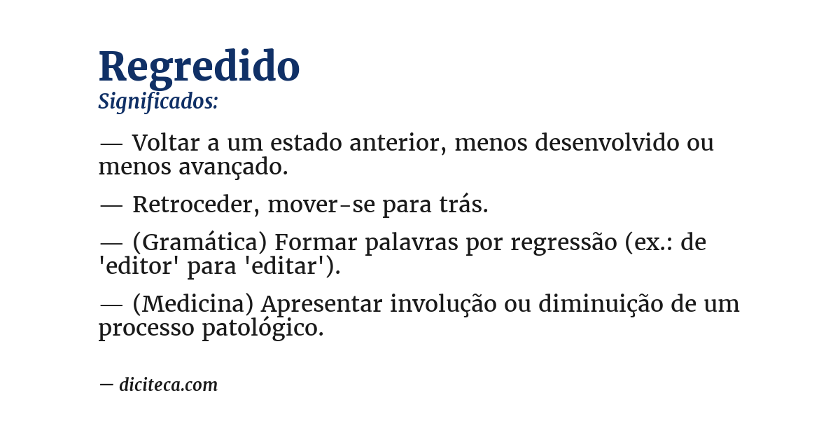Significado de regredido