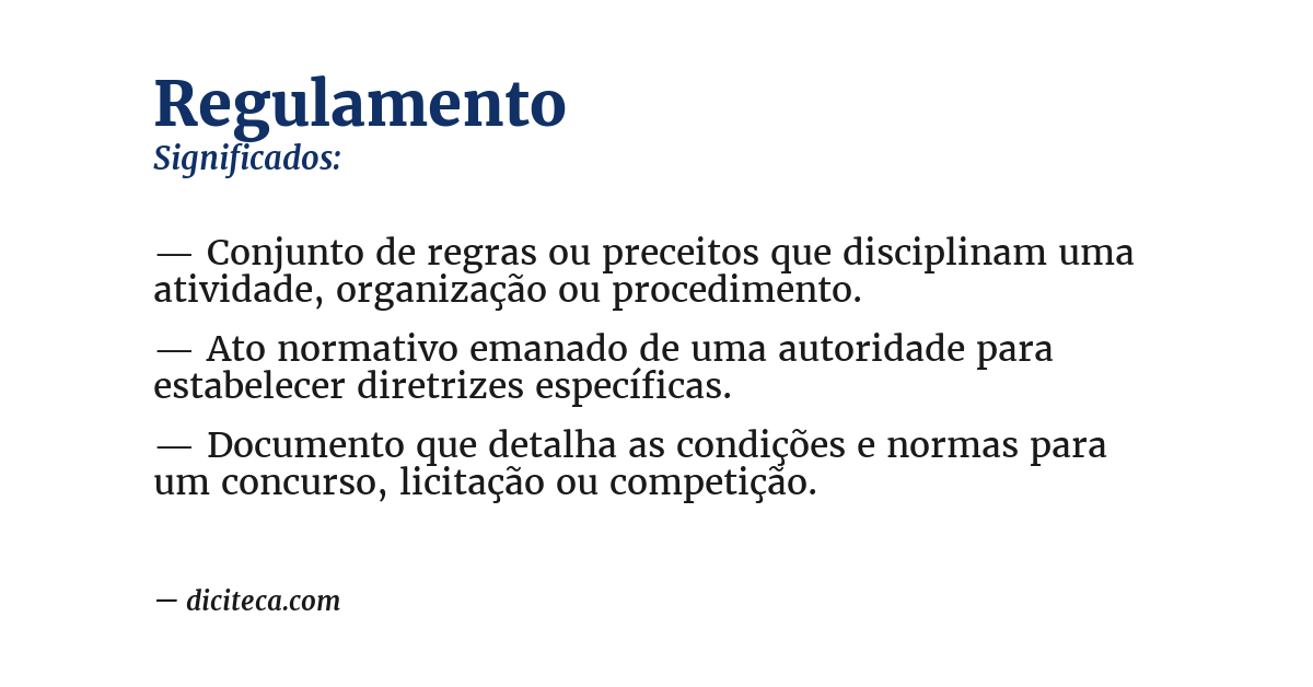 Significado de regulamento