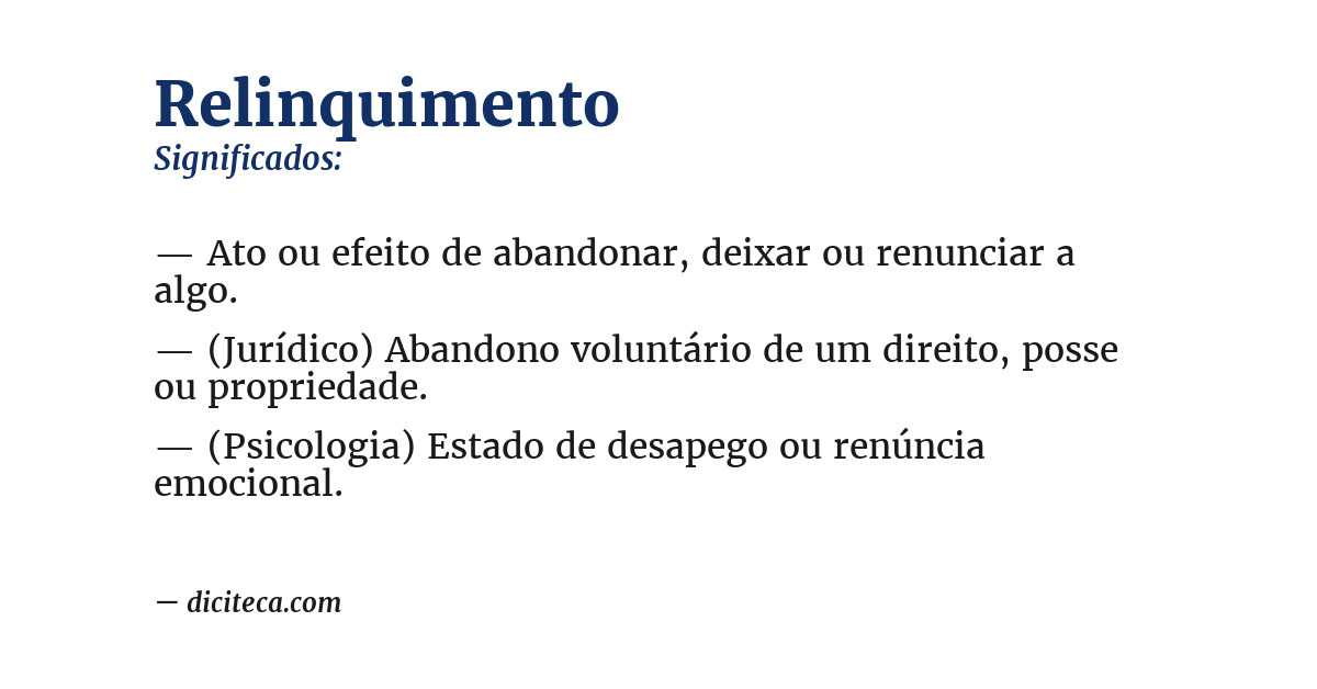 Significado de relinquimento