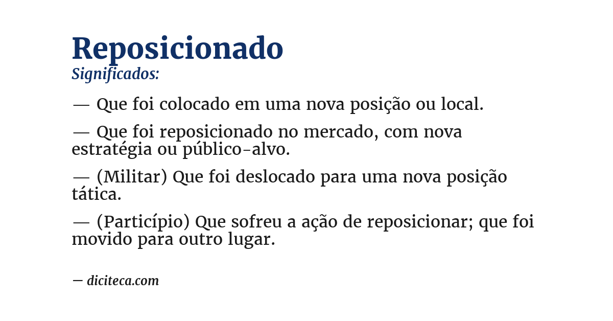 Significado de reposicionado