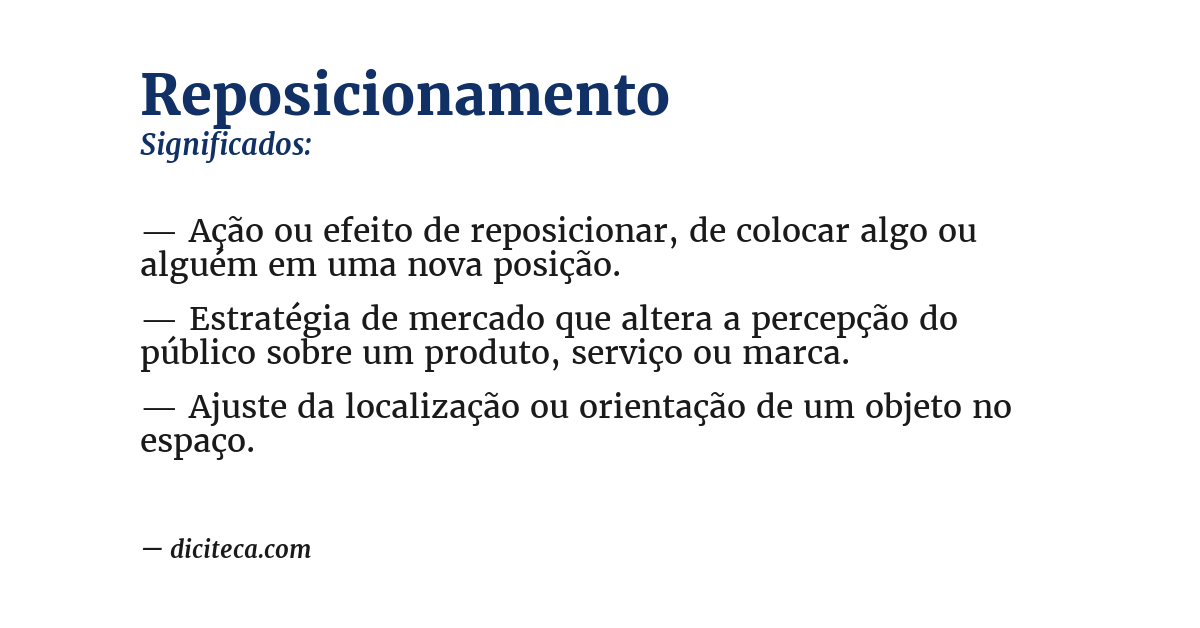Significado de reposicionamento