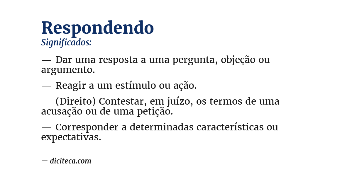 Significado de respondendo