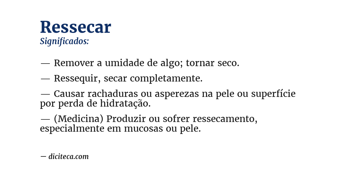 Significado de ressecar
