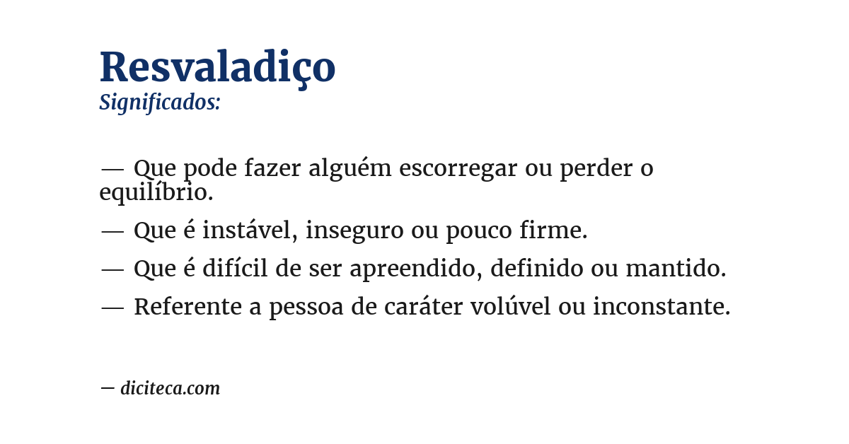 Significado de resvaladiço