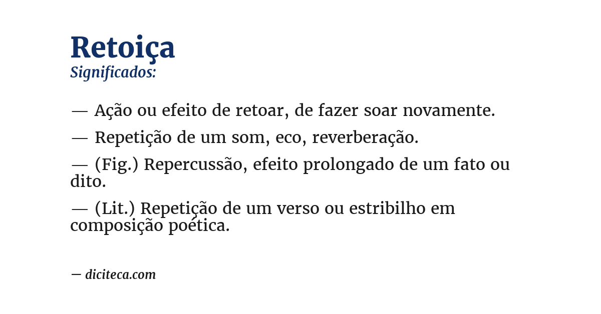 Significado de retoiça