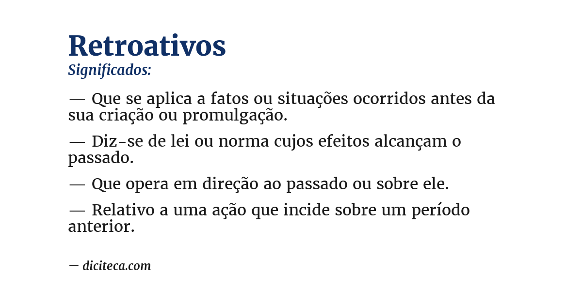 Significado de retroativos