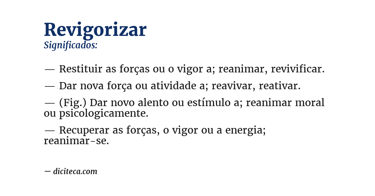 Significado de revigorizar
