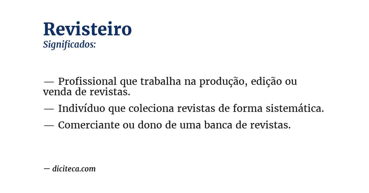 Significado de revisteiro