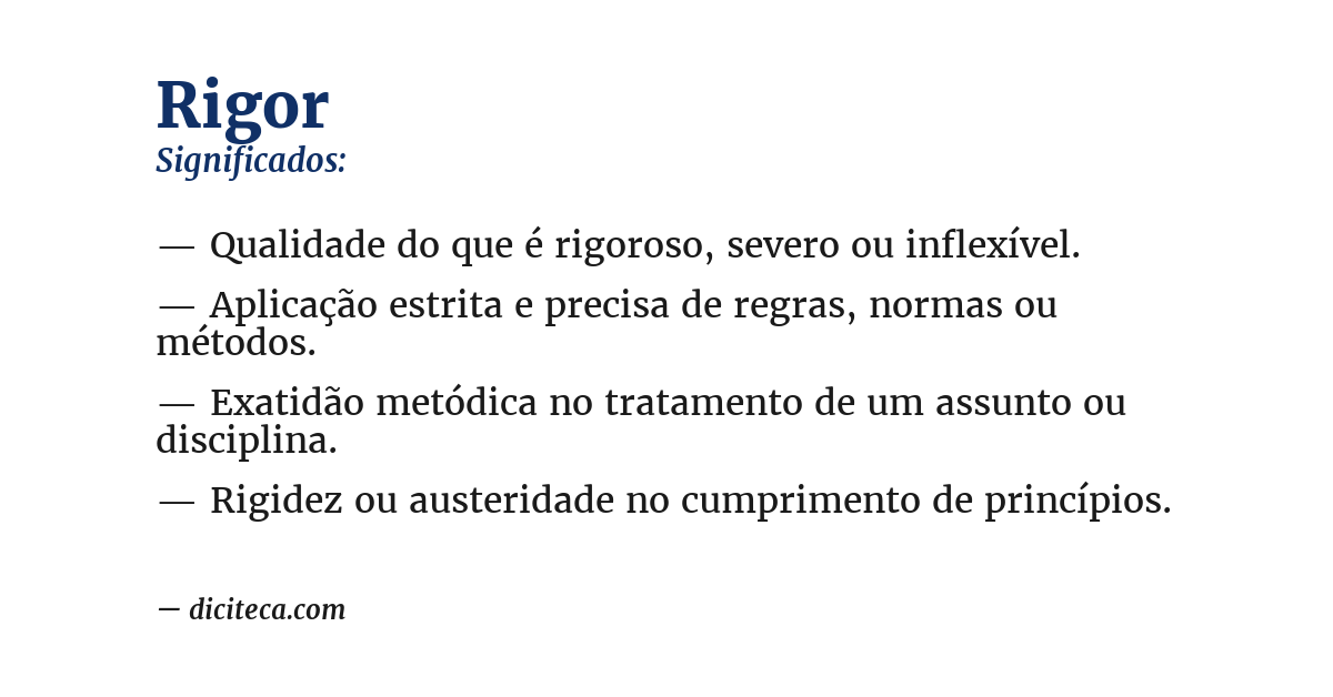 Significado de rigor