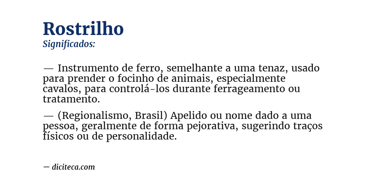 Significado de rostrilho