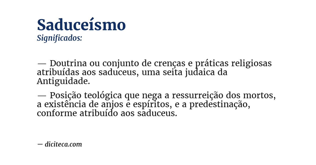 Significado de saduceísmo