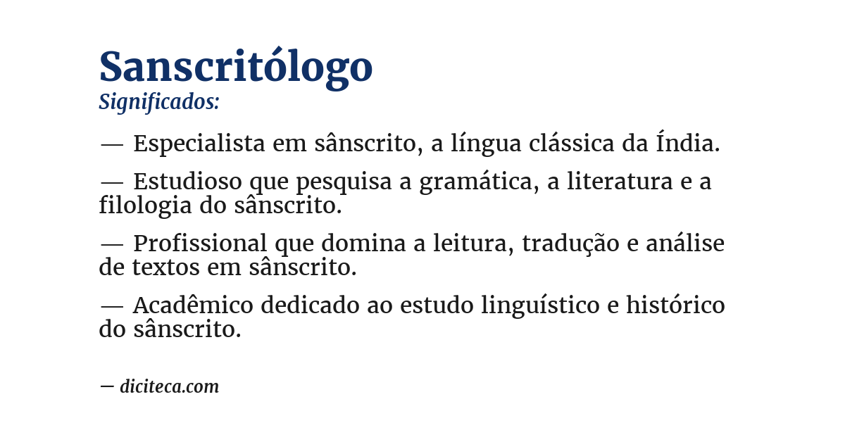 Significado de sanscritólogo