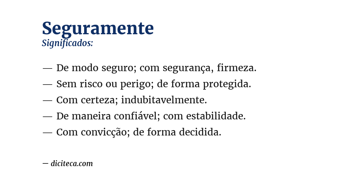 Significado de seguramente