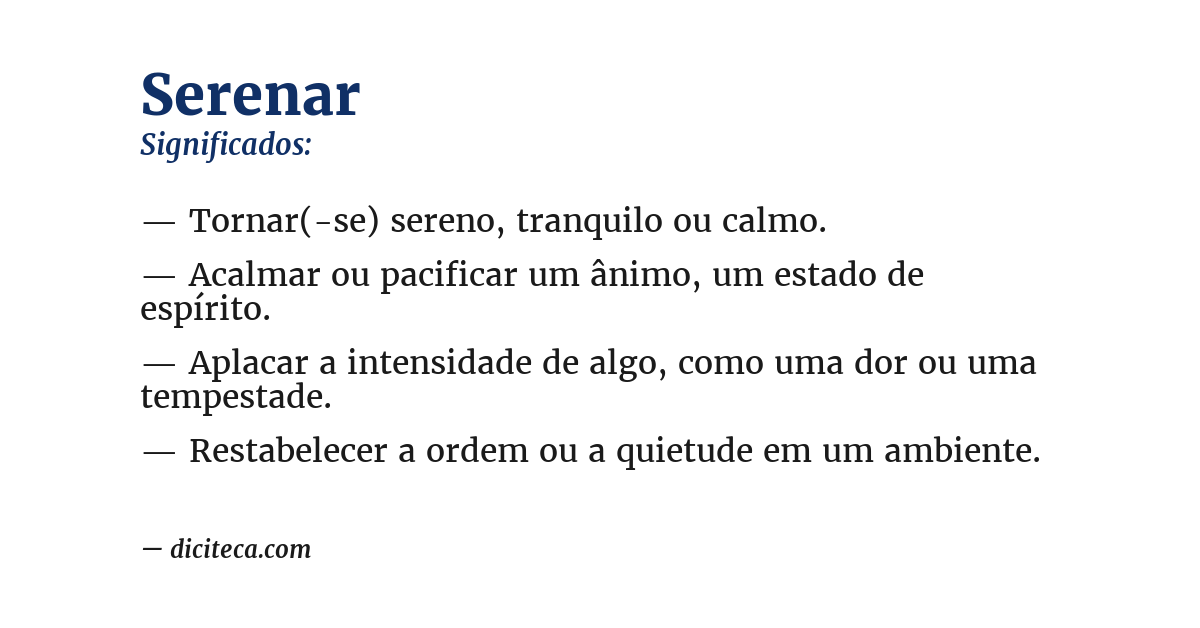 Significado de serenar