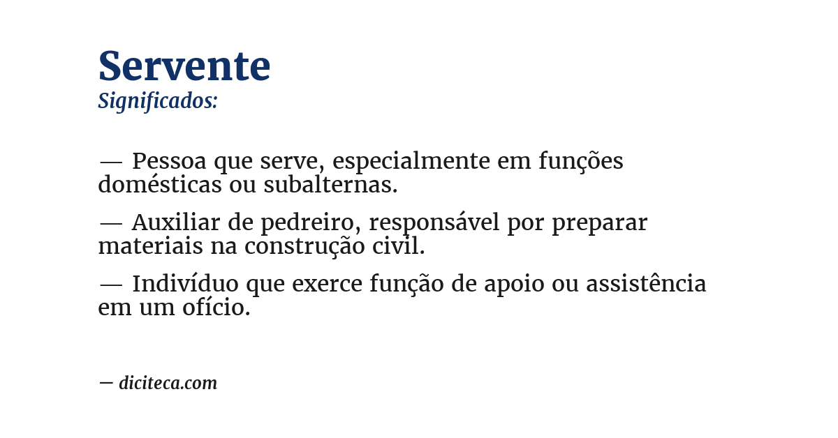 Significado de servente
