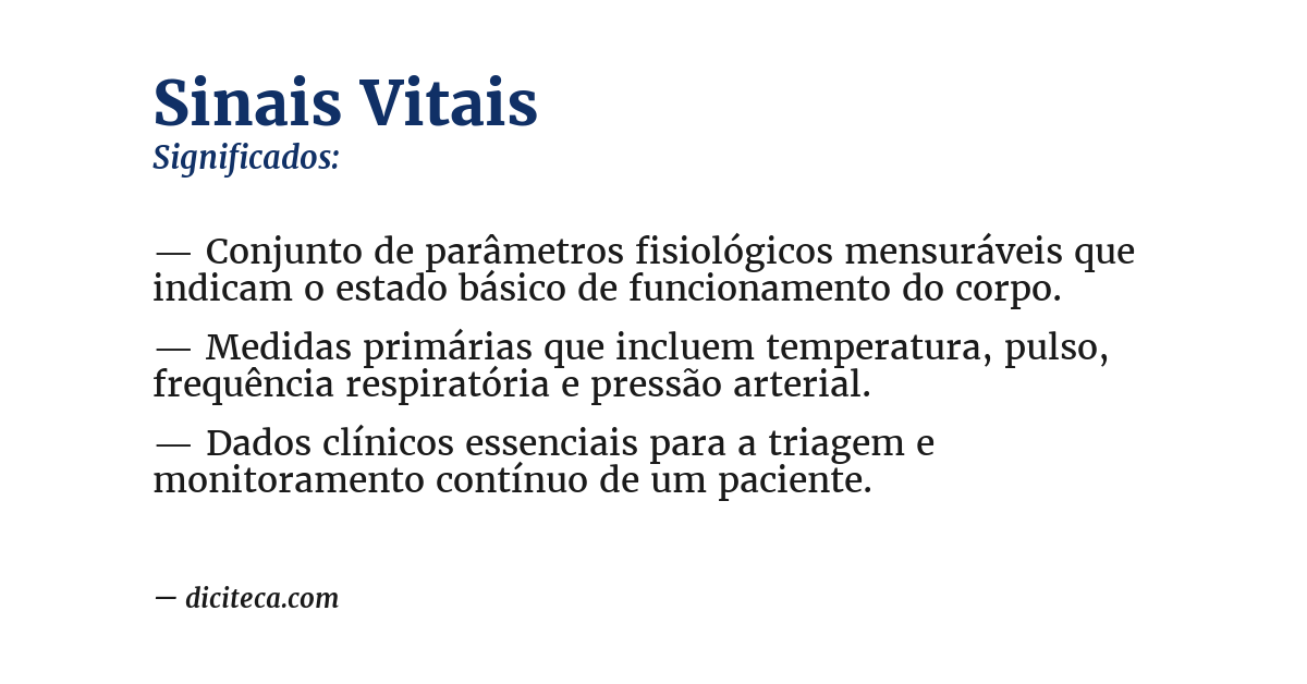 Significado de sinais vitais