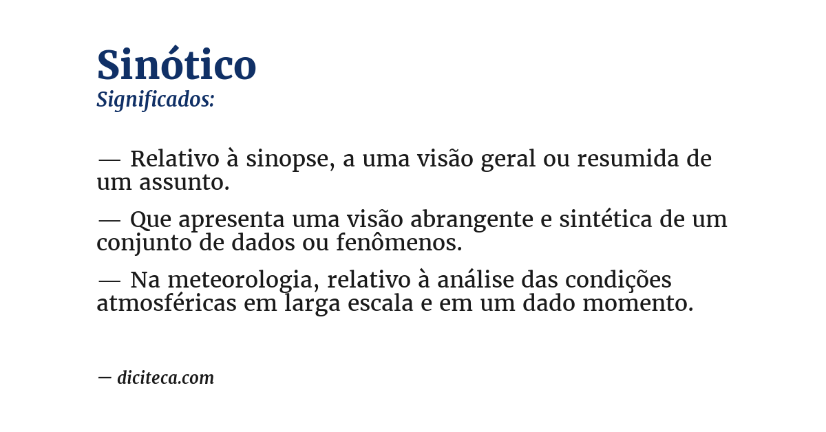 Significado de sinótico